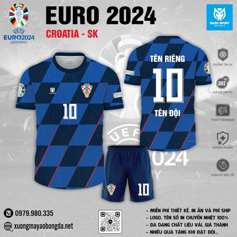 Áo đấu Croatia sân khách EURO 2024