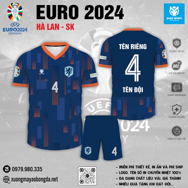Áo đấu tuyển Hà Lan sân khách EURO 2024