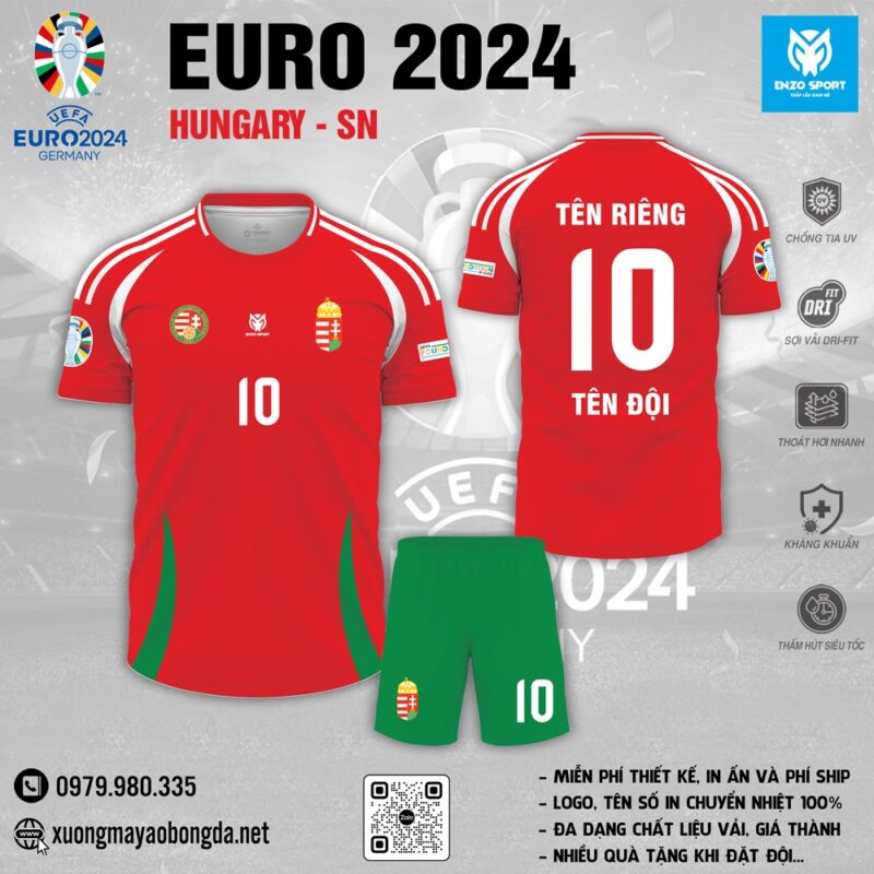 Áo đấu tuyển Hungary sân nhà EURO 2024