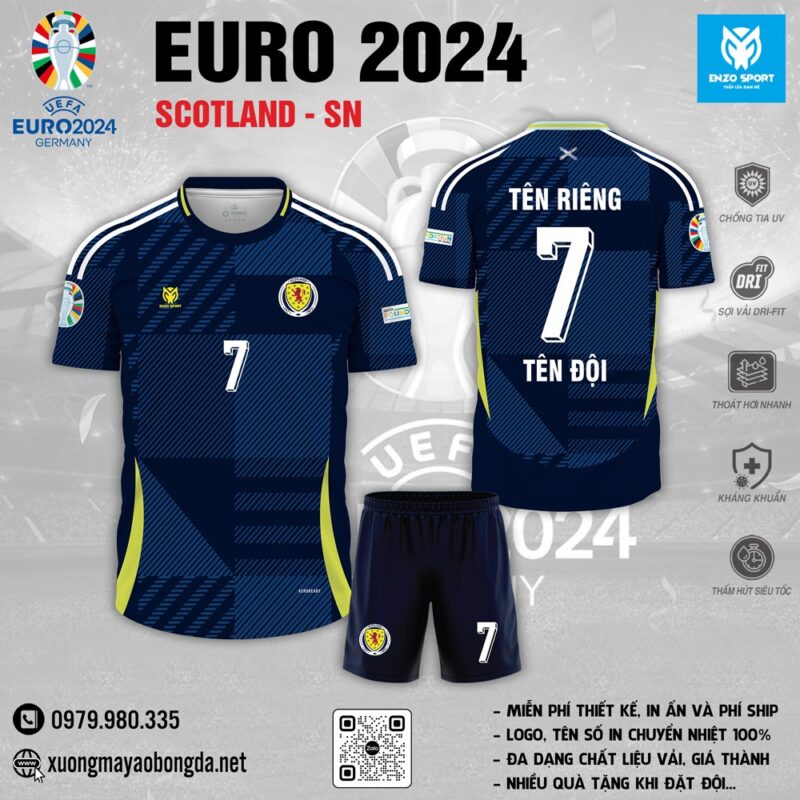 Mẫu áo tuyển Scotland sân nhà EURO 2024