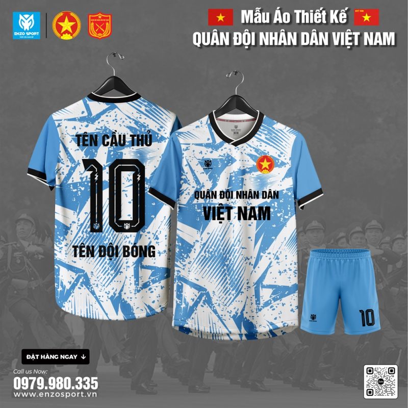 Áo Bóng Đá Quân Đội Màu Xanh