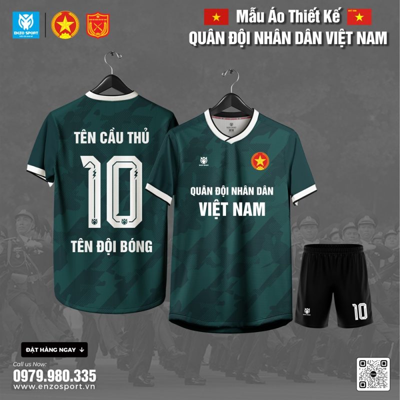 Áo Bóng Đá Thiết Kế Quân Đội Chất Lượng