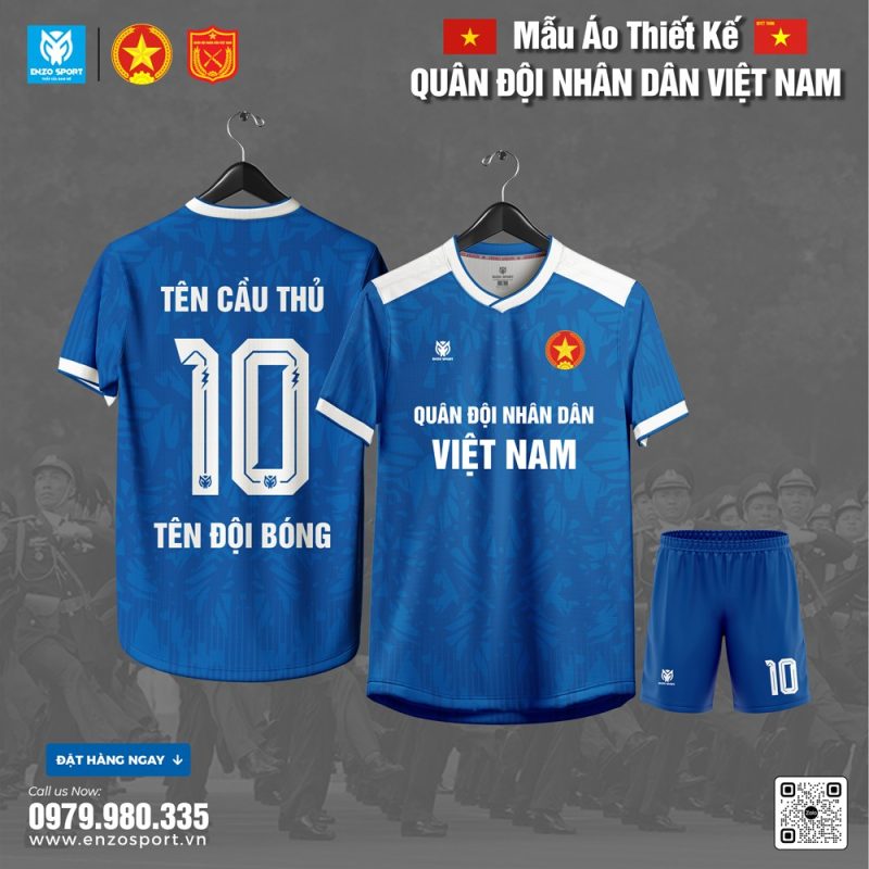 Áo Bóng Đá Tự Thiết Kế Màu Xanh