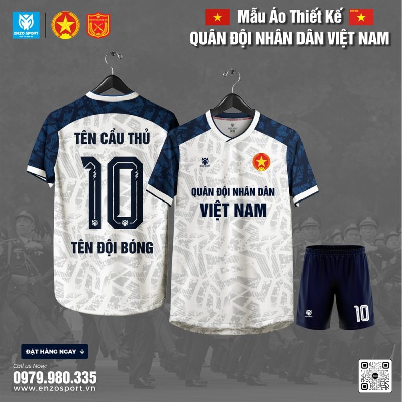 Áo Quân Đội Thiết Kế Màu Trắng Xám