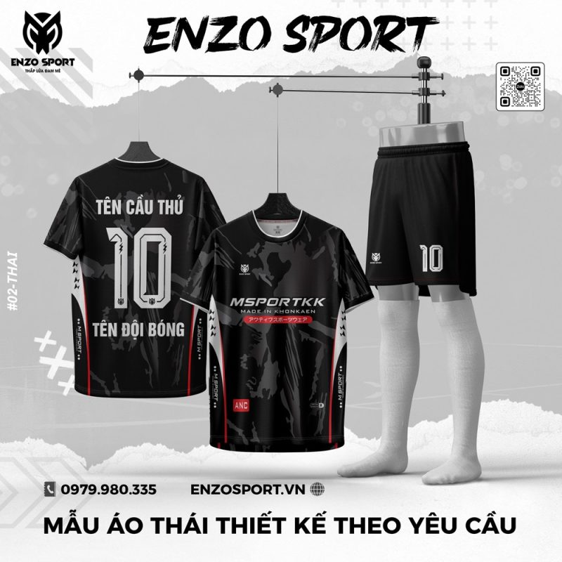 Áo Thái Thiết Kế Màu Đen