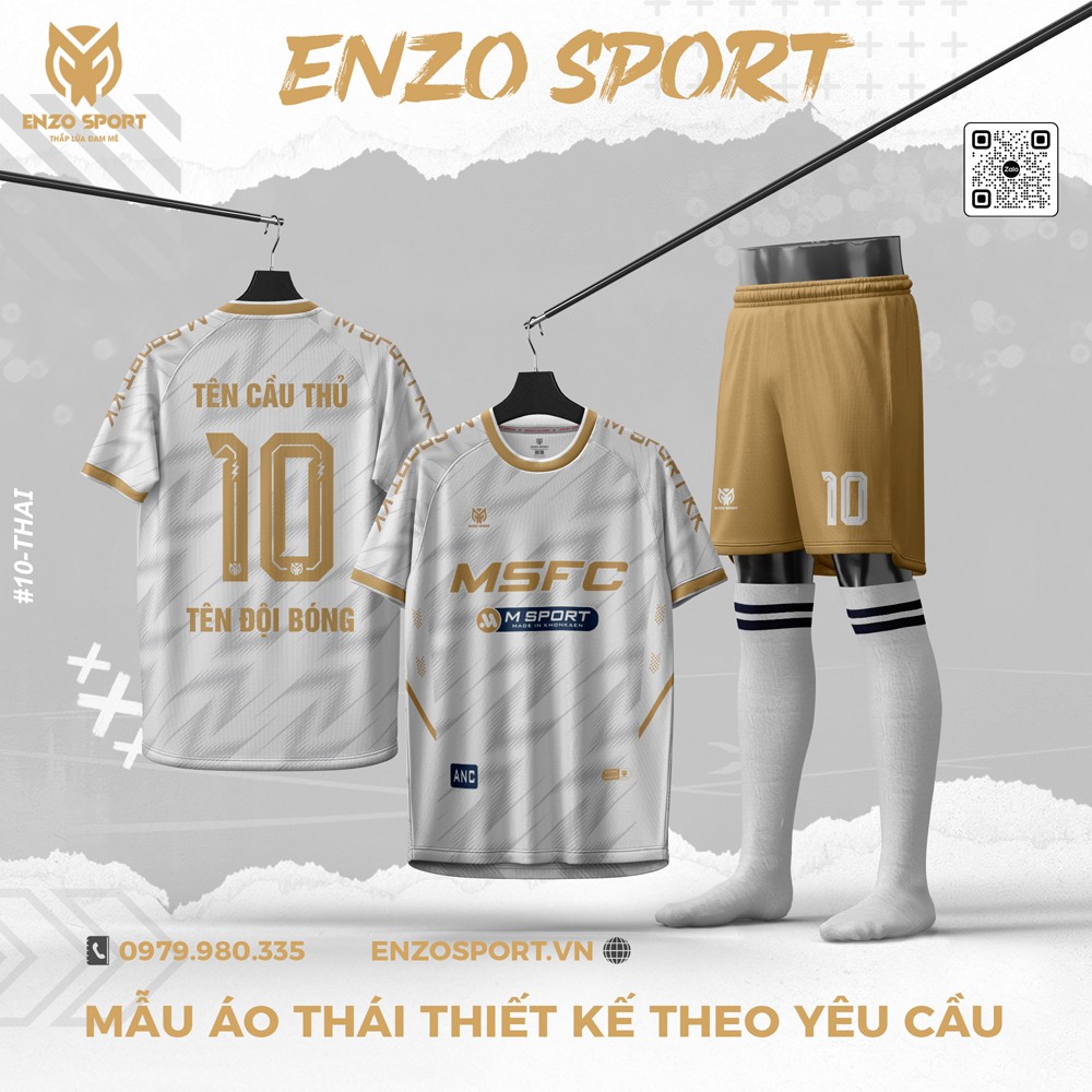 Áo Thái Thiết Kế Màu Trắng Xám