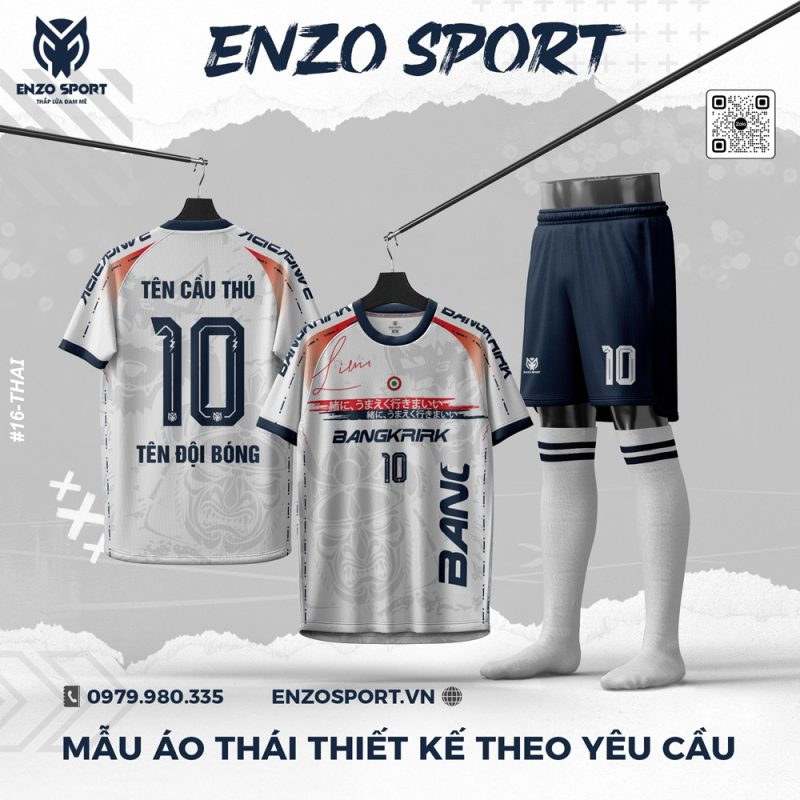 Áo Thái Thiết Kế Màu Trắng Xám Độc Lạ