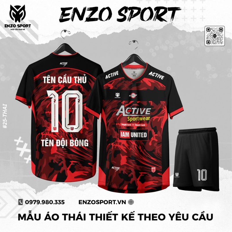 Áo Thái Màu Đỏ Đen Thiết Kế Theo Yêu Cầu