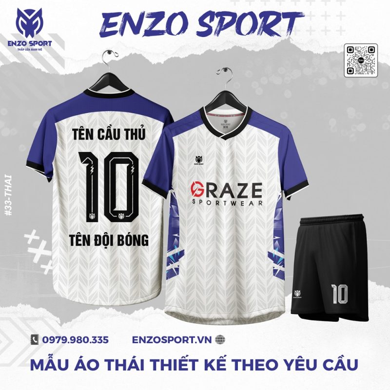 Áo Thái Thiết Kế Màu Trắng Phối Tím
