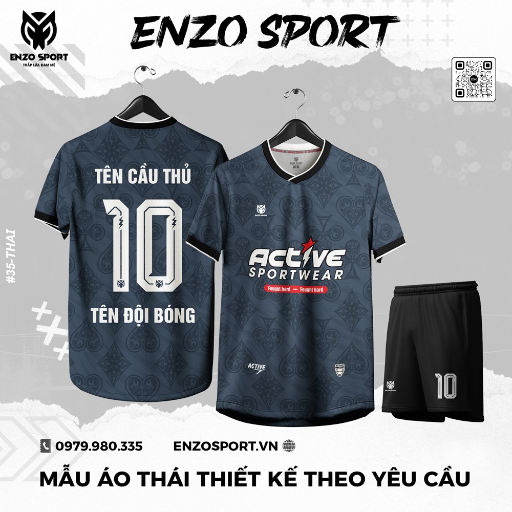 Áo Thái Thiết Kế Màu Xám Đen Độc Lạ