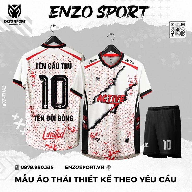 Áo Thái Thiết Kế Màu Trắng Đỏ Mới Nhất