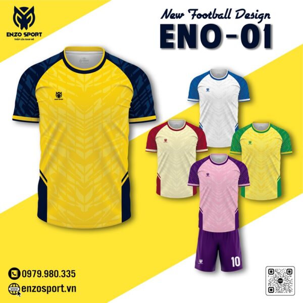 Áo Bóng Đá Không Logo ENO-01 Tổng Hợp 5 Màu - Thiết Kế Thể Thao Mạnh Mẽ, Phong Cách Nổi Bật