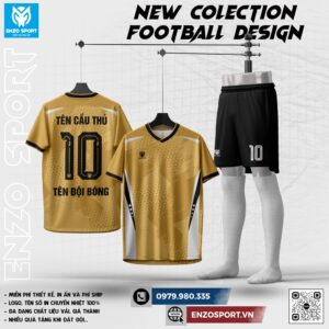 Áo Bóng Đá Enzo Sport Màu Vàng Đất Thiết Kế Theo Yêu Cầu
