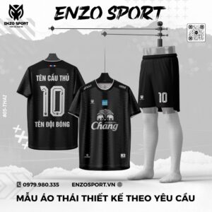 Áo Bóng Đá Thái Lan Màu Đen Thiết Kế Theo Yêu Cầu