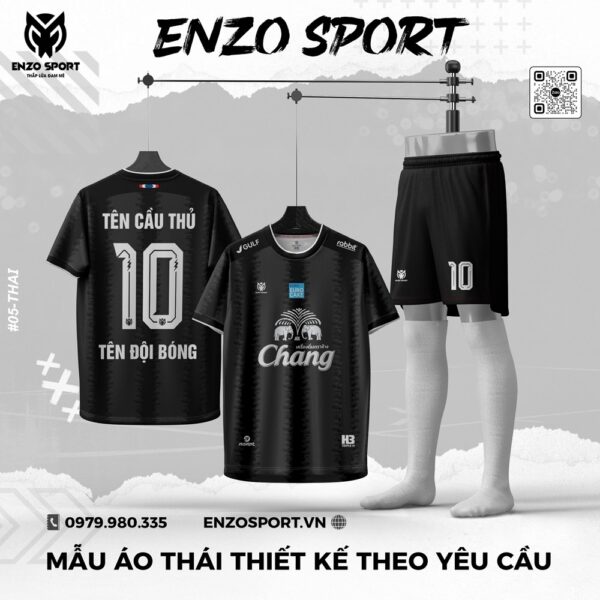 Áo Bóng Đá Thái Lan Màu Đen Thiết Kế Theo Yêu Cầu
