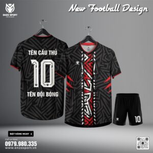 Áo Bóng Đá Thiết Kế Enzo Sport Màu Đen Cực Chất