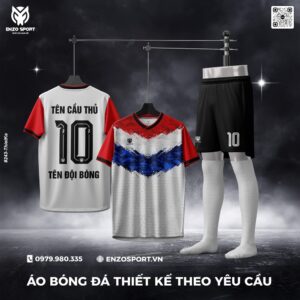 Áo Bóng Đá Thiết Kế Theo Yêu Cầu Màu Trắng Đỏ - Mạnh Mẽ Và Cá Tính
