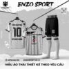 Áo Thể Thao Enzo Sport Trắng Xám Phối Đen