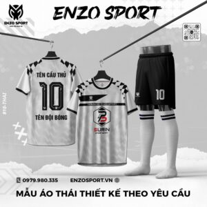 Áo Thể Thao Enzo Sport Trắng Xám Phối Đen
