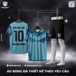 Áo Bóng Đá Thiết Kế Enzo Màu Xanh Dương Nhạt – Năng Động Và Hiện Đại